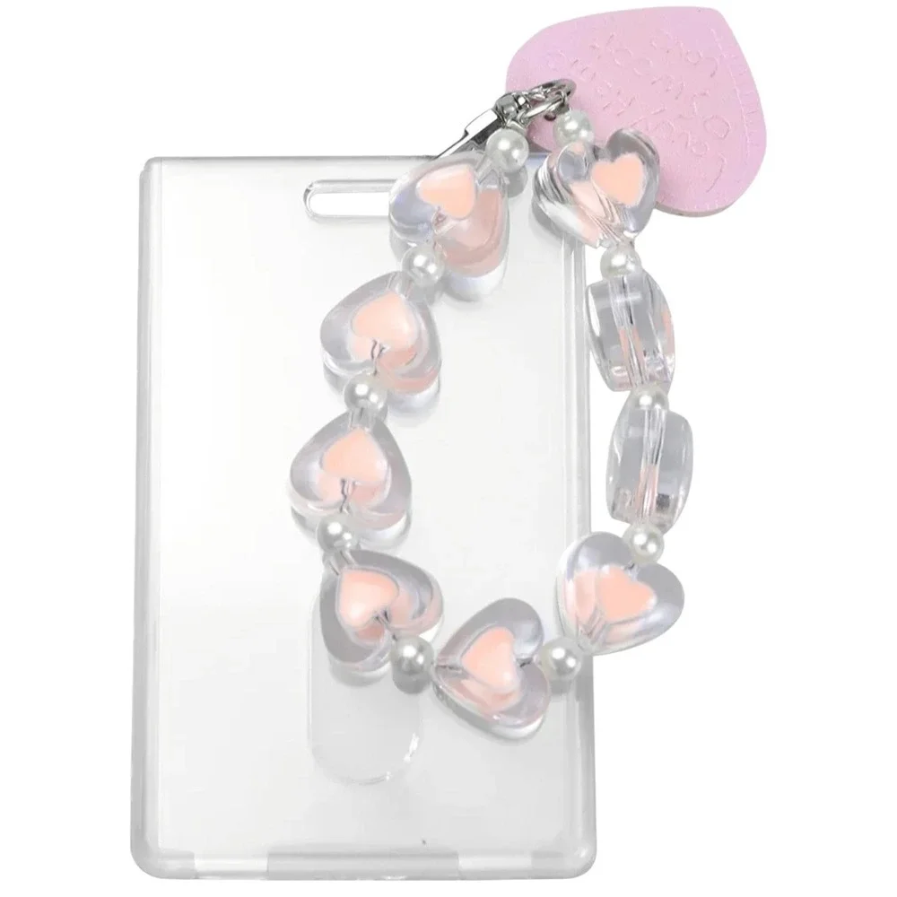 Kpop Photocard Holder Keychain Love Bead Bracelet ID Badge Bus Student Card...